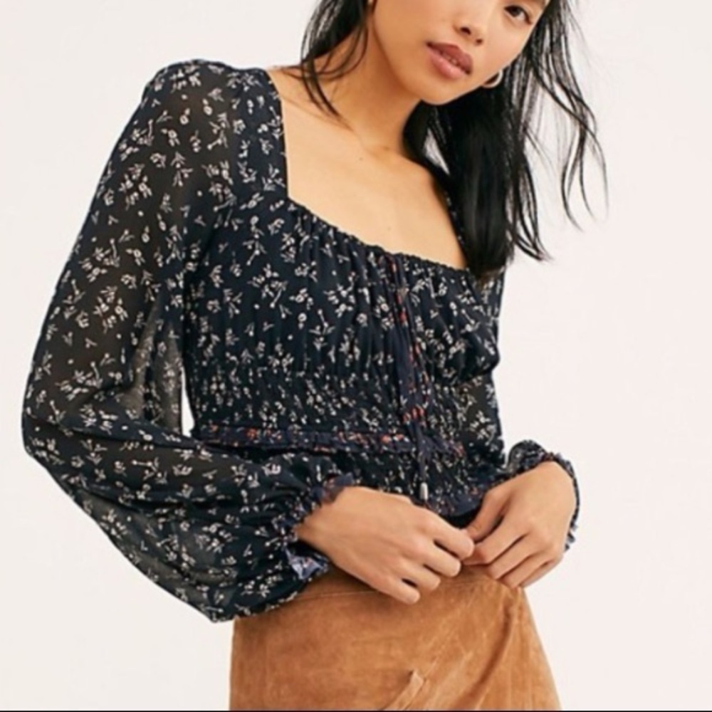 XS Free People Printed Lolita Top